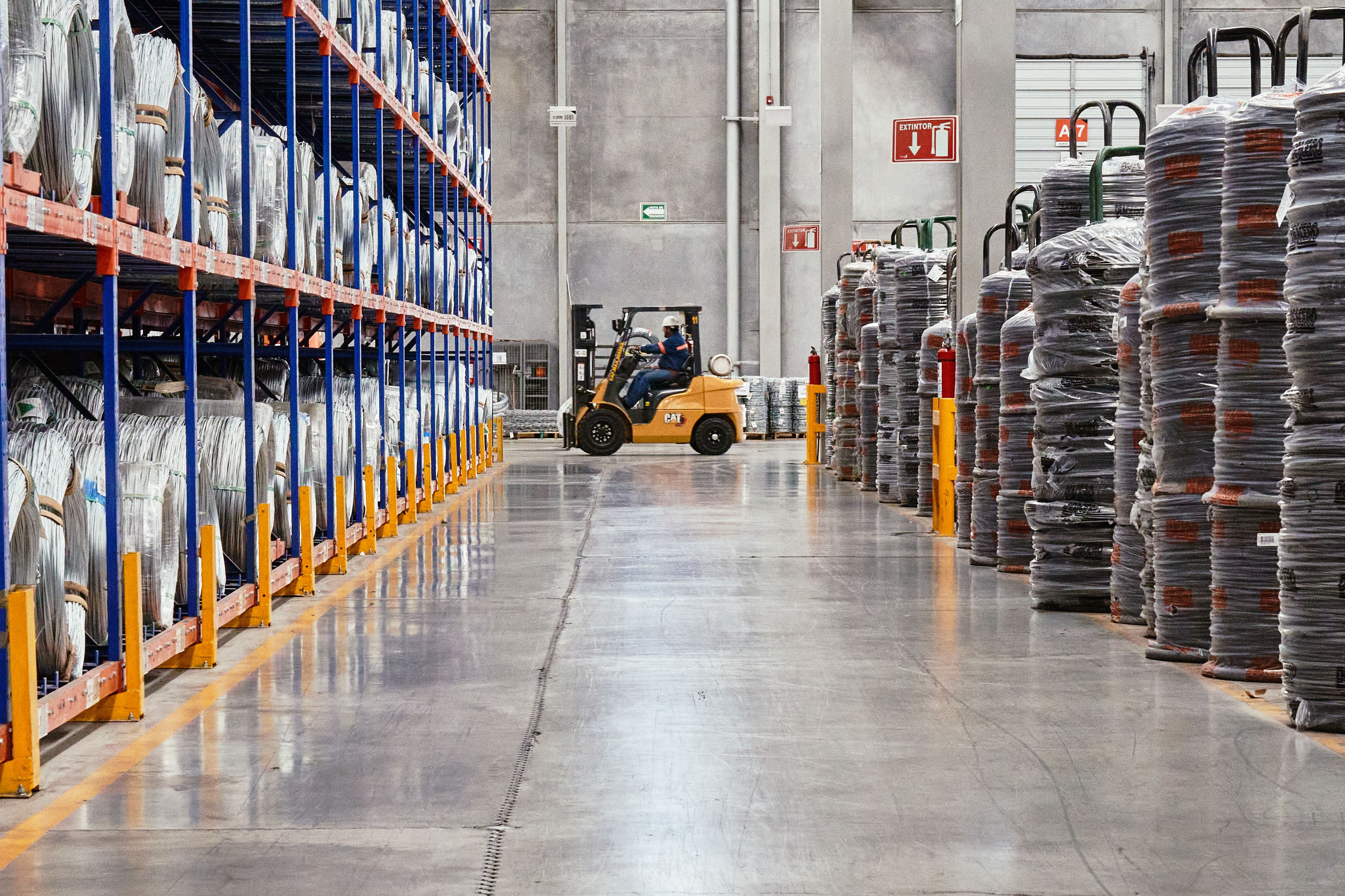 Warehouse workers in a distribution facility